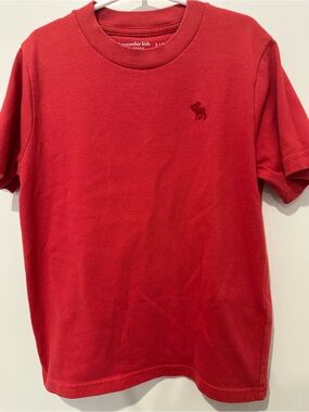 abercrombie kids Red Short Sleeve Crew Tee with Embroidered Logo